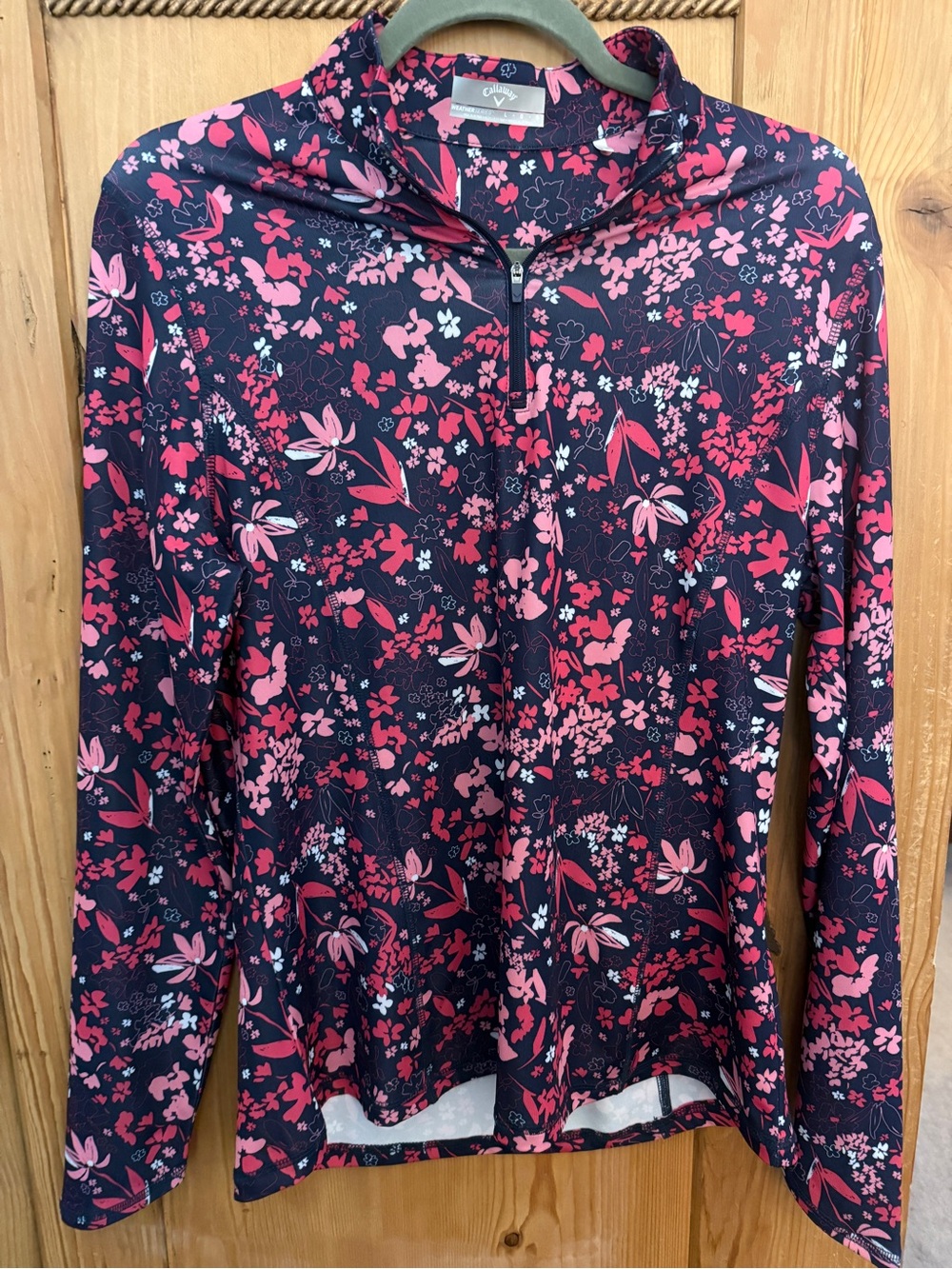 Callaway Navy Long-Sleeve Floral 1/4 Zip Pullover L (Fits like Medium)